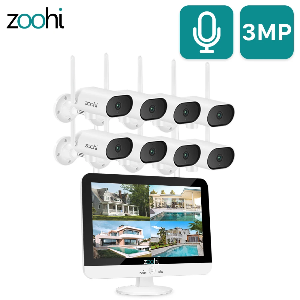 

3MP 13-inch PTZ Security NVR Kit 8CH CCTV Camera System Audio Record Outdoor P2P IP Security Camera Set Video Surveillance Kit