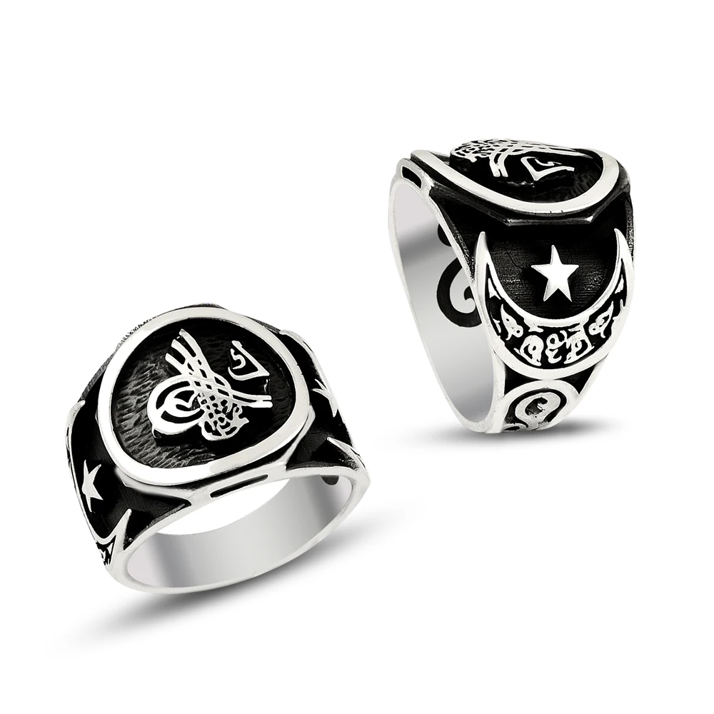 925 Silver Moon Star Classic Ottoman Rings