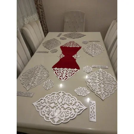 Runner Искусственная кожа презентационный блокнот Скатерти 6 личность 19 шт Таблица