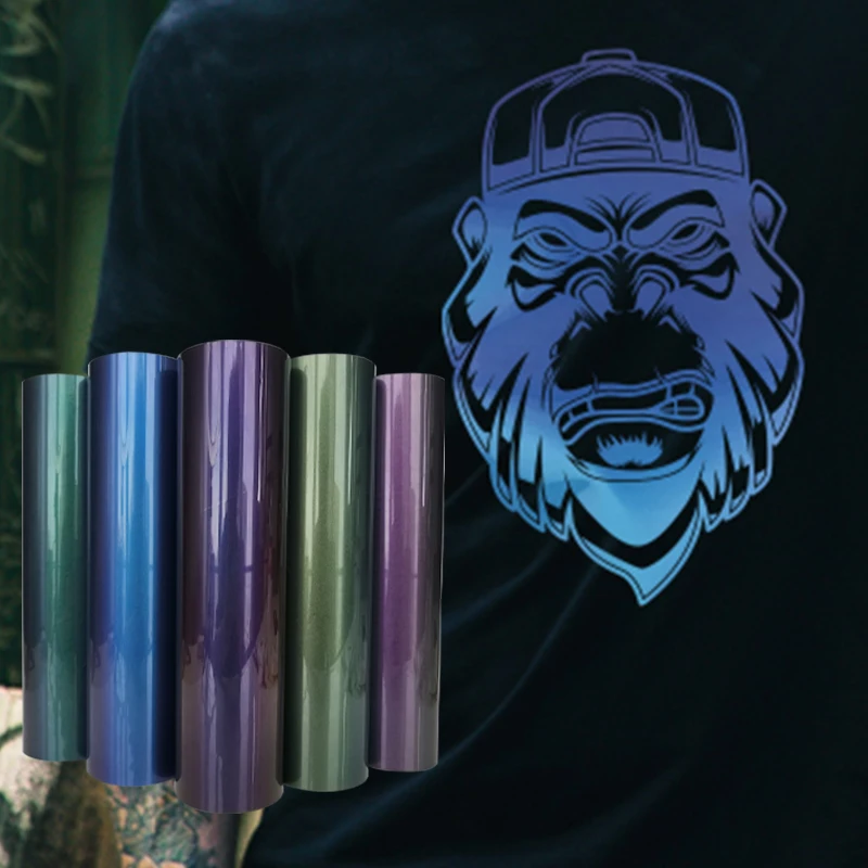 Бесплатная доставка 1 лист виниловая Термотрансферная футболка Хамелеон сделай