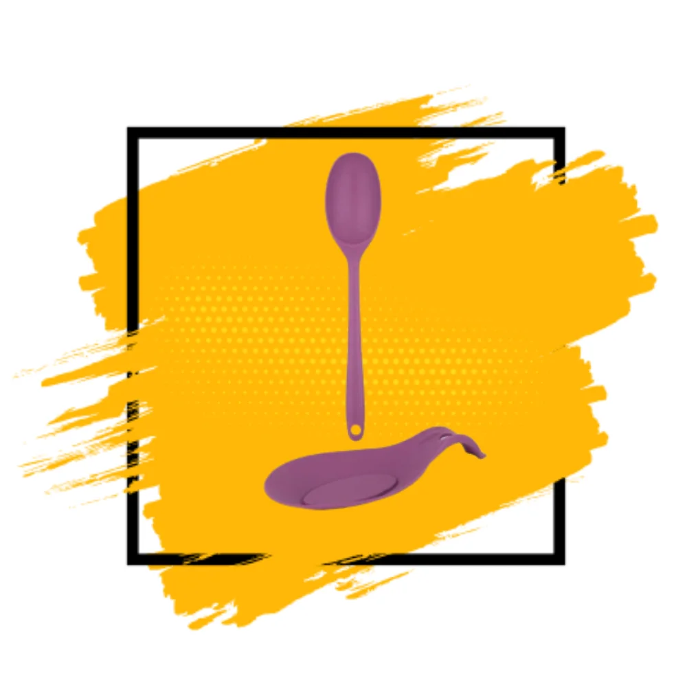 

Cooking Tools Set Cherry Color Silicone Spoon And Spoon Coaster Set Home Supplies Kitchenware Kitchenware Houseware