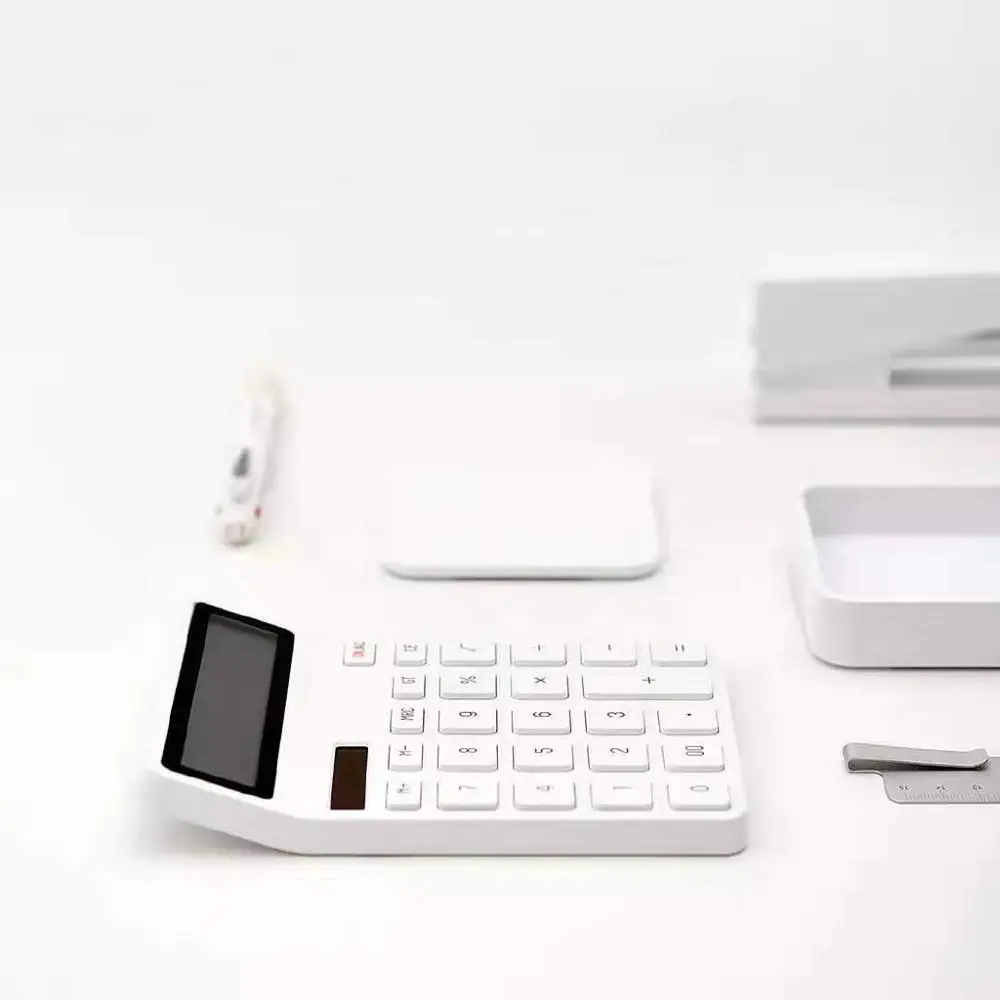 LEMO Desktop Calculator Photoelectric Dual Drive 12 Number Display Automatic Shutdown For Office Finance white| |