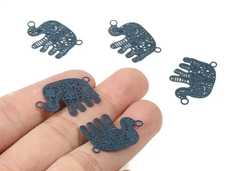 

Navy Elephant Earring Connector - Brass Elephant Necklace Pendant - 4Pcs/lot - Color Code: J04 - 20.2x19.8x0.46mm -JJC8884-J04
