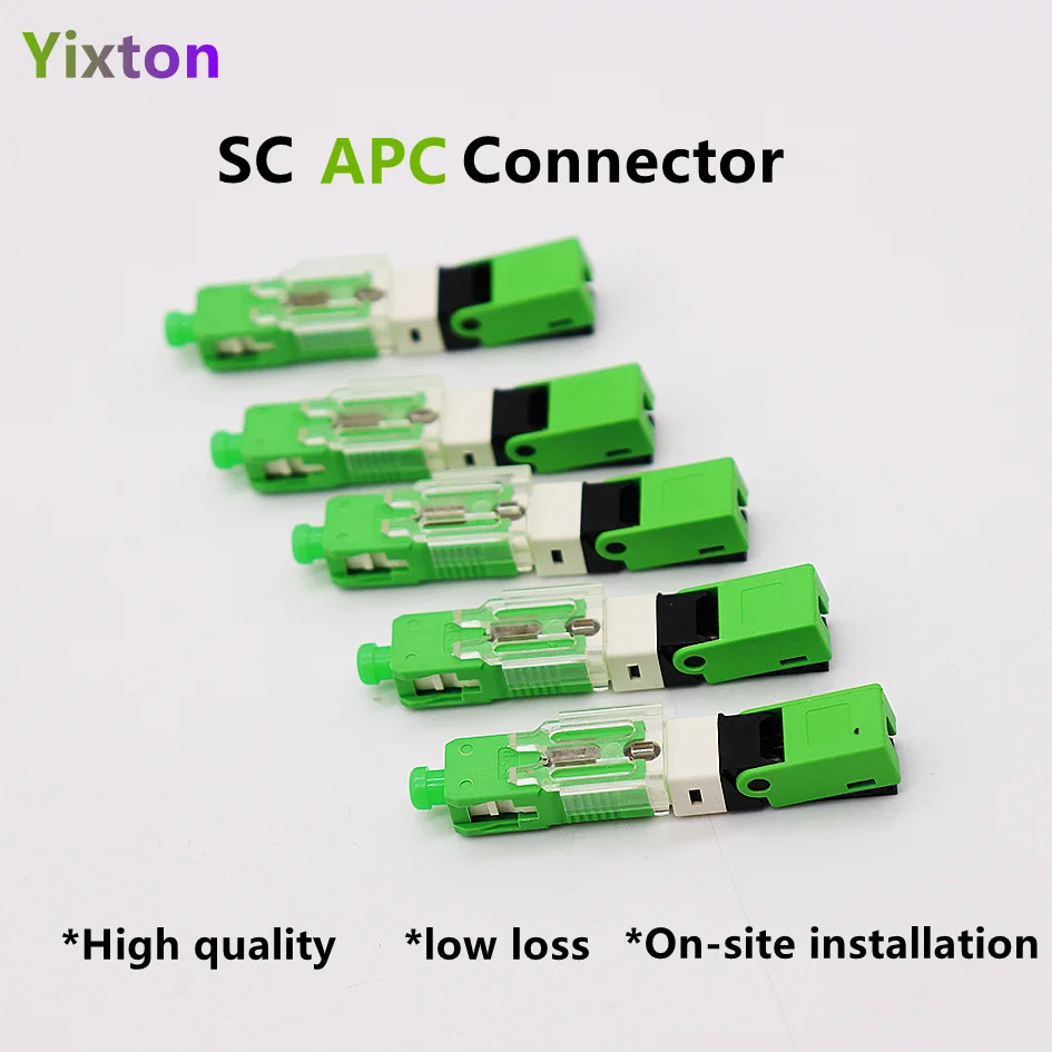 100-300pcs SC Apc Connector Quick Field Install FTTH Single Mode Fiber Quick Conector FTTH SM telecom Fiber Optics Connector