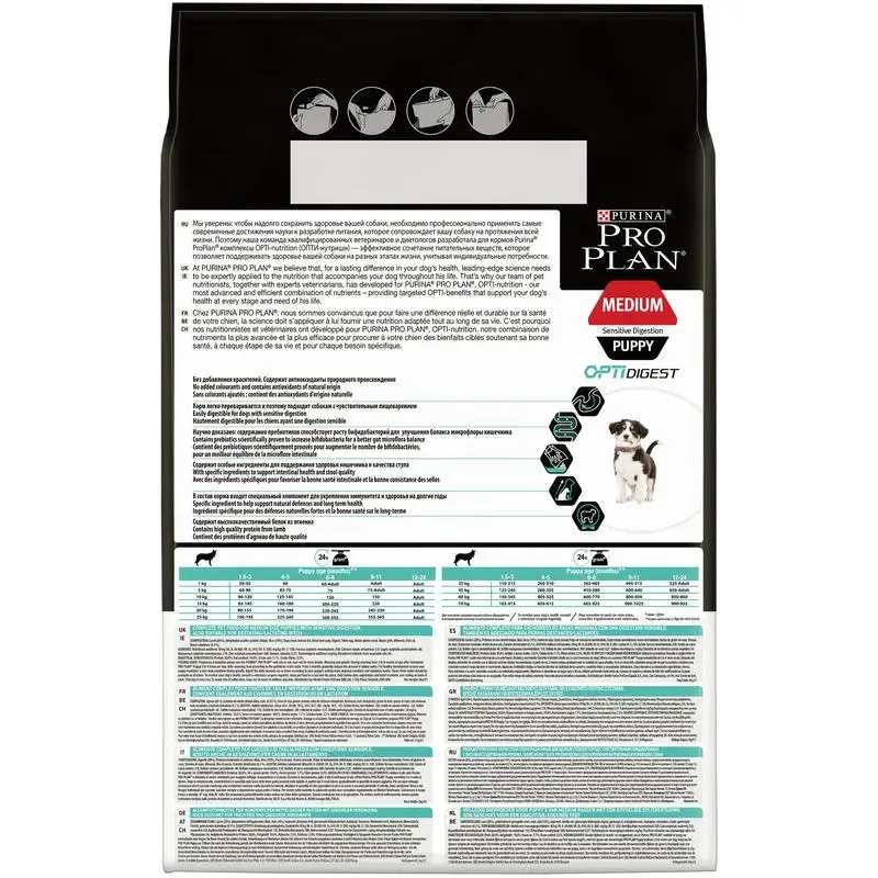 Сухой корм для щенков Pro Plan Optidigest при чувствительном пищеварении ягненок с рисом 3