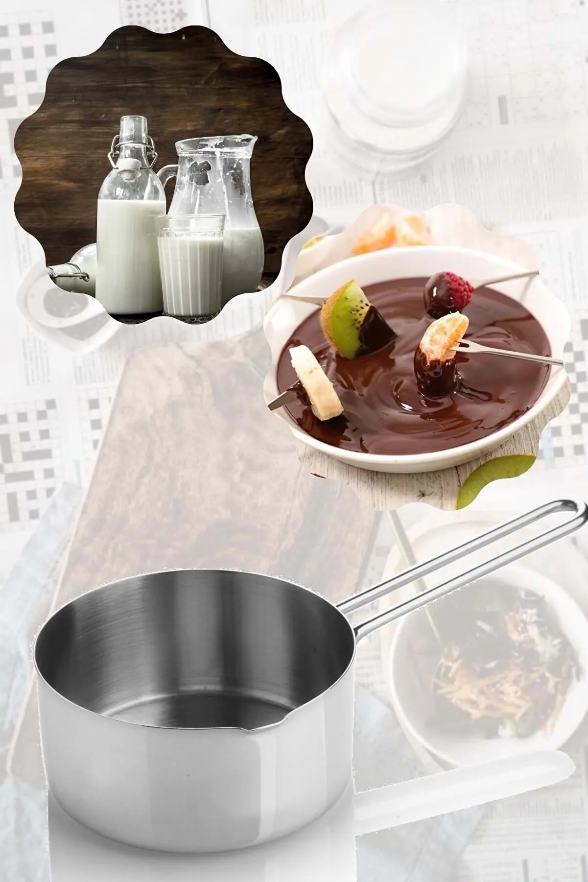 Чаша для молока Kacerola из нержавеющей стали и чаша соуса контейнеры нагрева воды