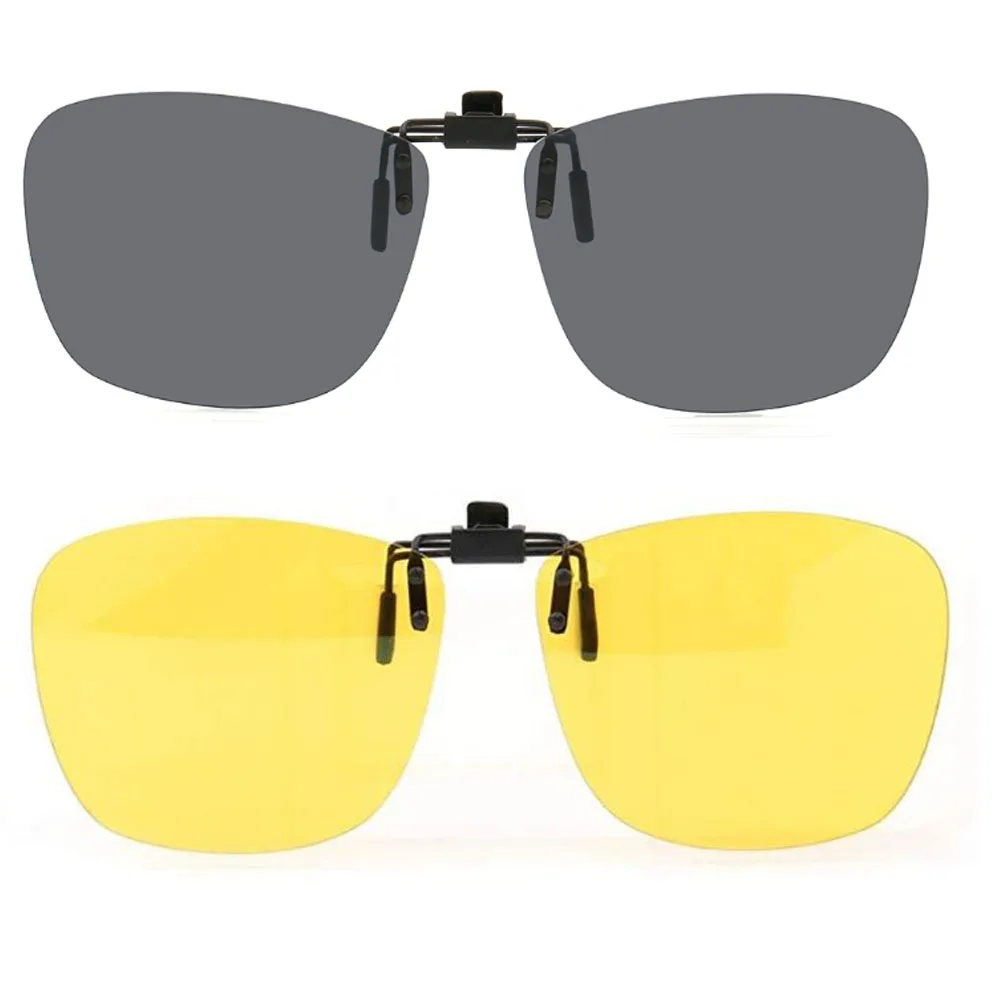 

Women Square Polarized Clip on sunglasses flip up men fashion oval UV400 driving fishing night vision sunglasses clip on lenses