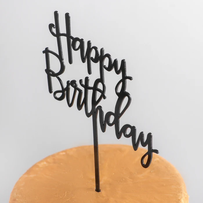 Топпер на торт Праздник 16 5×15 см цвет чёрный | Дом и сад