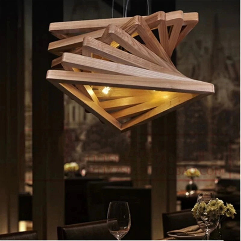 売却 ポストモダン契約木製ダイニングルームペンダントライトスパイラル木製デザイナーライトカフェライトバーランプ送料無料