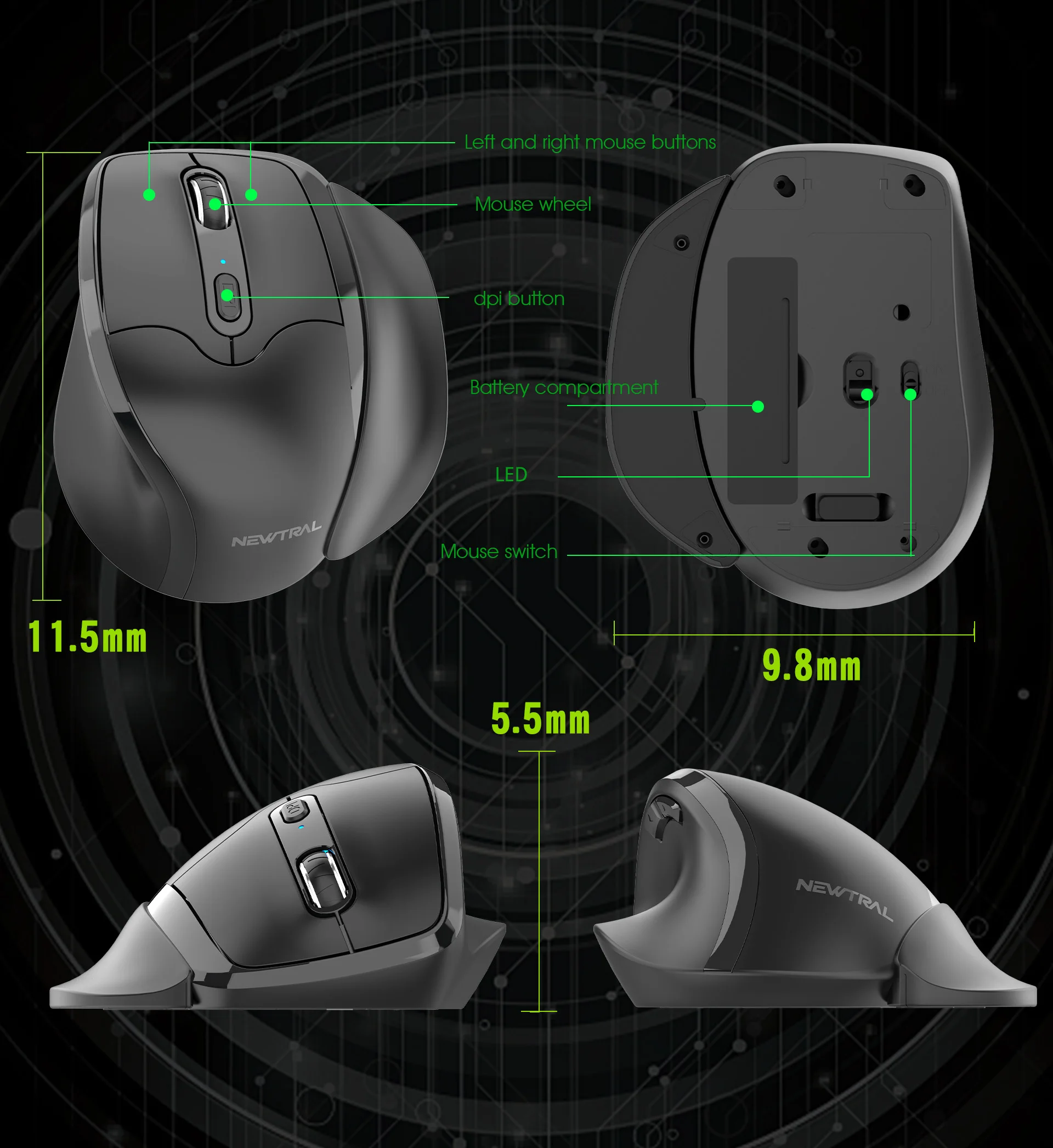 wired computer mouse Wireless Ergonomic Vertical Mouse Right left Hand Office Gaming  Removable Palm Wrist Healthy Mice Mause For PC Compu cool gaming mouse