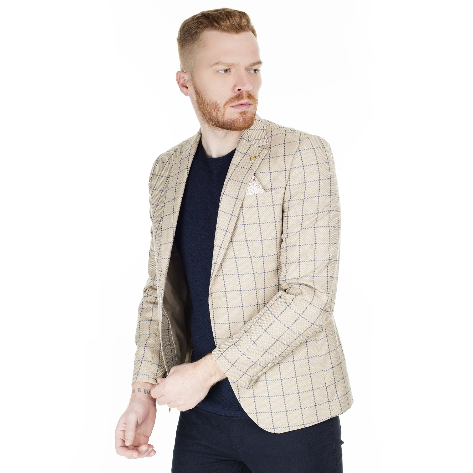 Frappoli 6 каплевидных Tek разрезами Slim Fit Куртка мужская куртка 2163369|Костюмные пиджаки|