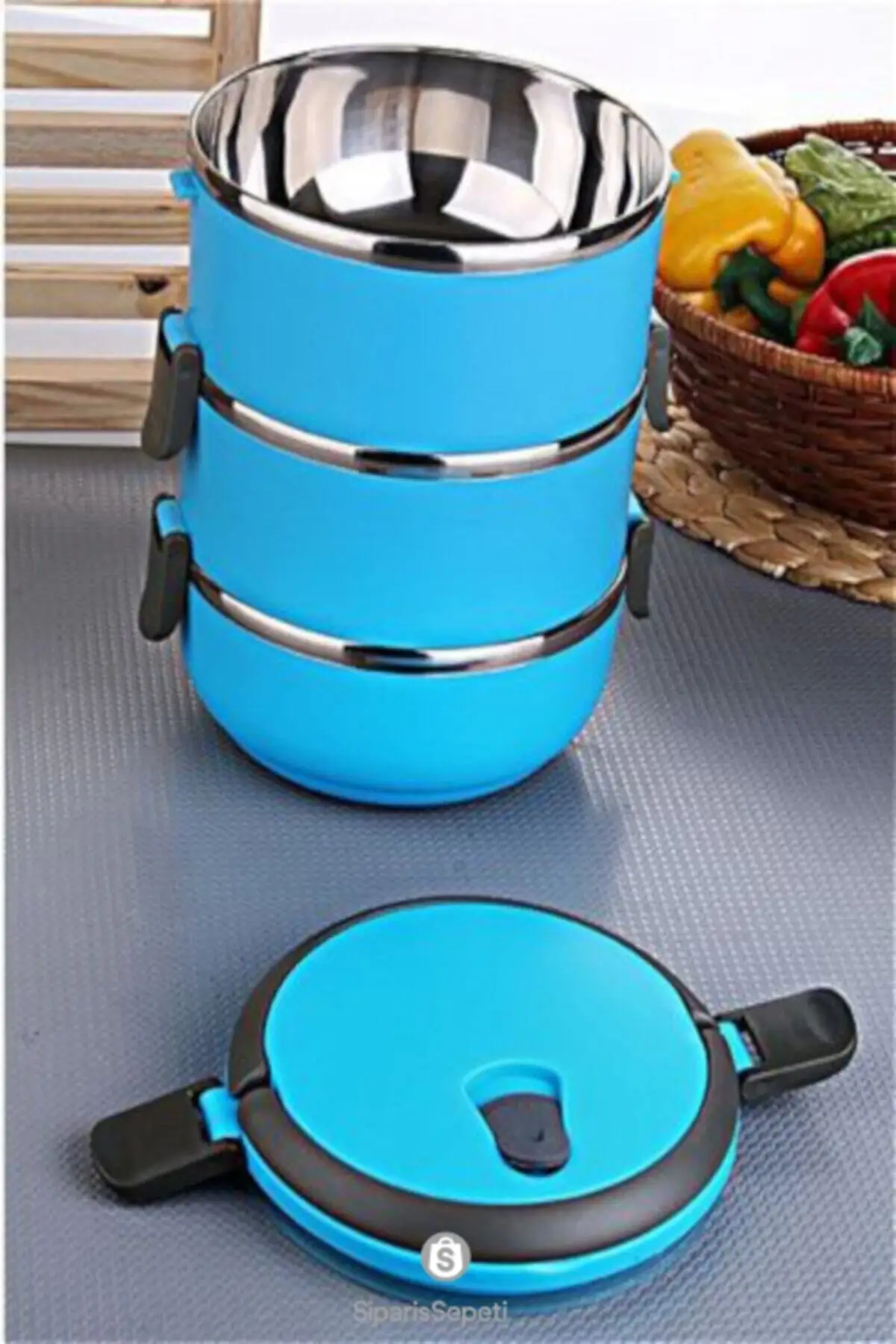 

3-Layer Leakproof Food Thermos Lunch Box Storage Container 2.25 Liter Various Colors Steel Quality Kitchen Product Accessory