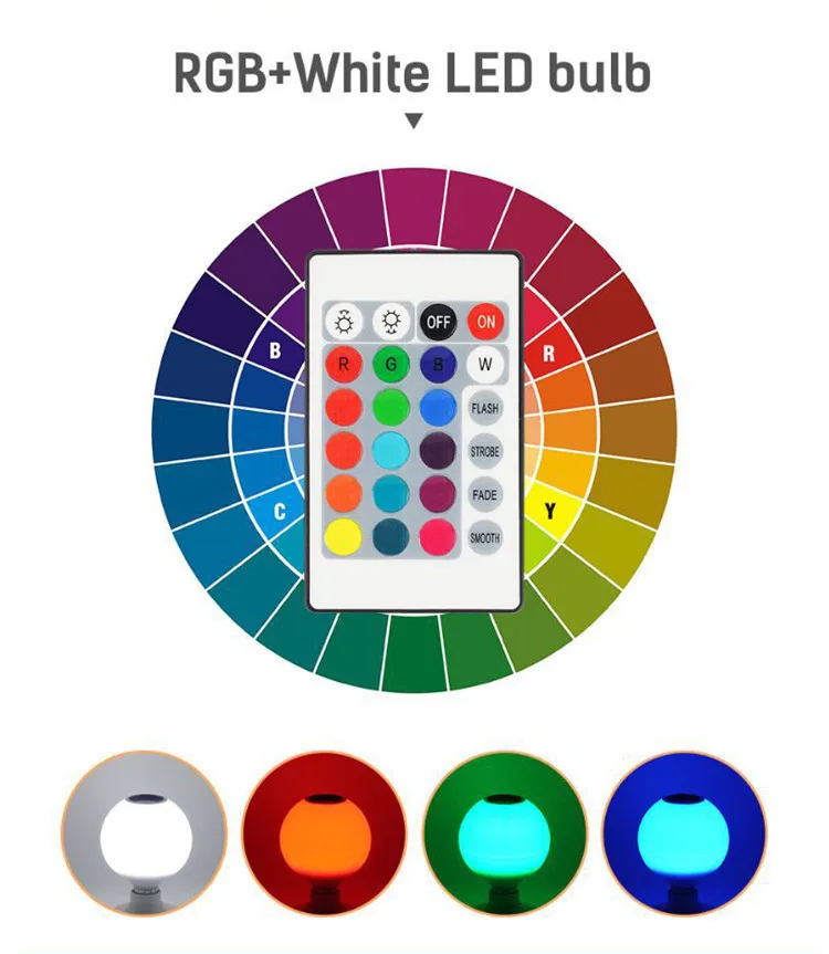 Пульт дистанционного управления E27 RGB белый Bluetooth динамик светодиодсветильник