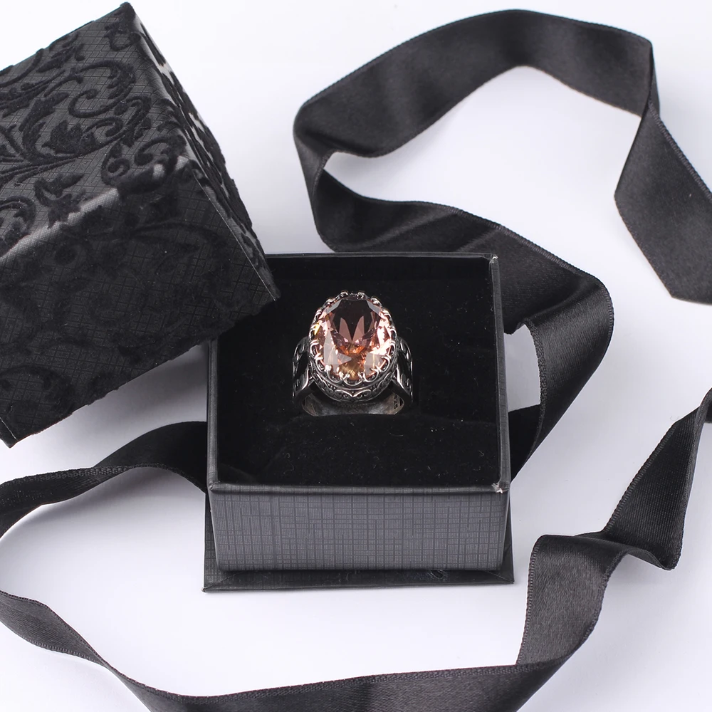 

Handmade Mens Silver Pink Morganite Ring, Pink Large 925 Silver Ring, Silver Handmade Oval Morganite Ring