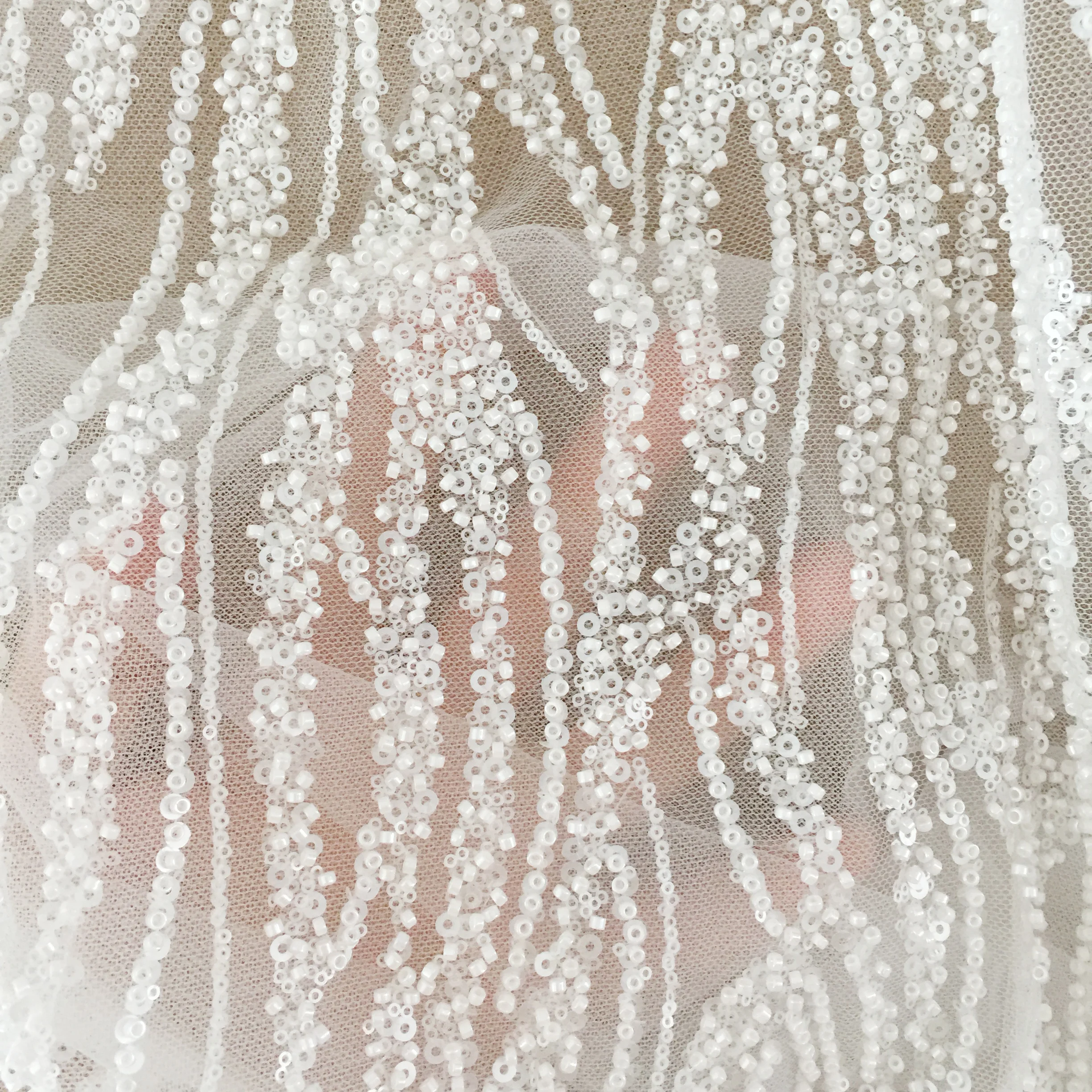 1 ياردة ثلاثية الأبعاد مطرز هندسية هوت كوتور أقمشة الدانتيل مع شريط تصميم تول ، فستان زفاف الزفاف لتقوم بها بنفسك