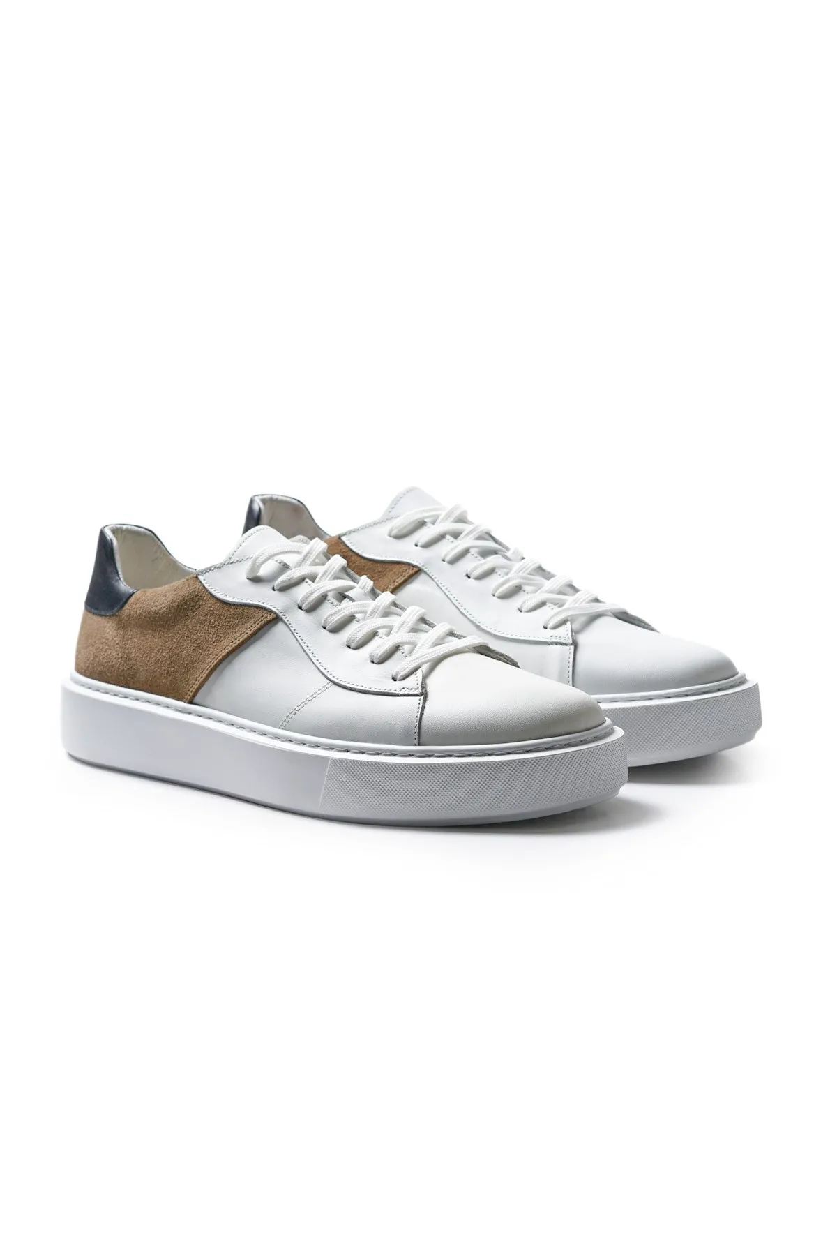 

Panigale White Genuine Leather-Grey Genuine Suede-Black Genuine Leather Men's Sports (Sneaker) Shoes