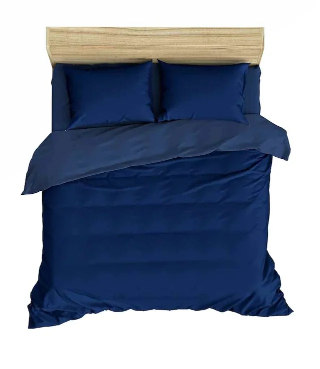 

Scrub 100 Cotton Double Bed Duvet Cover Set Navy Blue 130462541