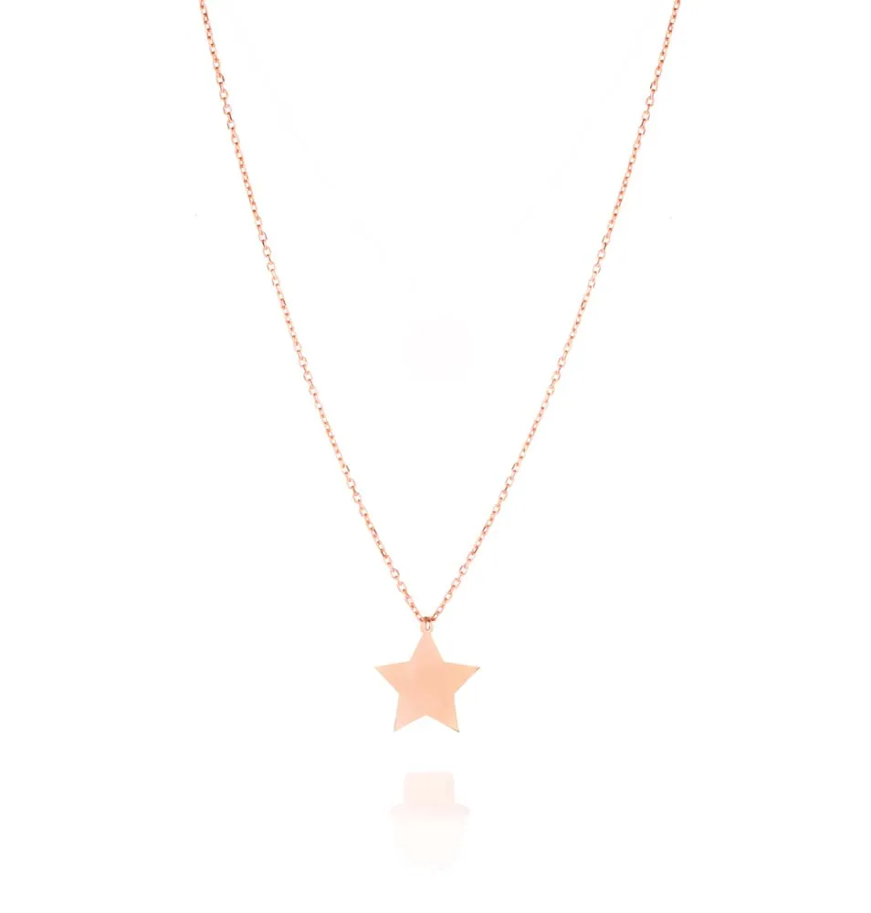 

Звезда Подвеска Ожерелье ювелирное изделие 925 пробы серебро розовое золото с 50 см длинной цепочкой