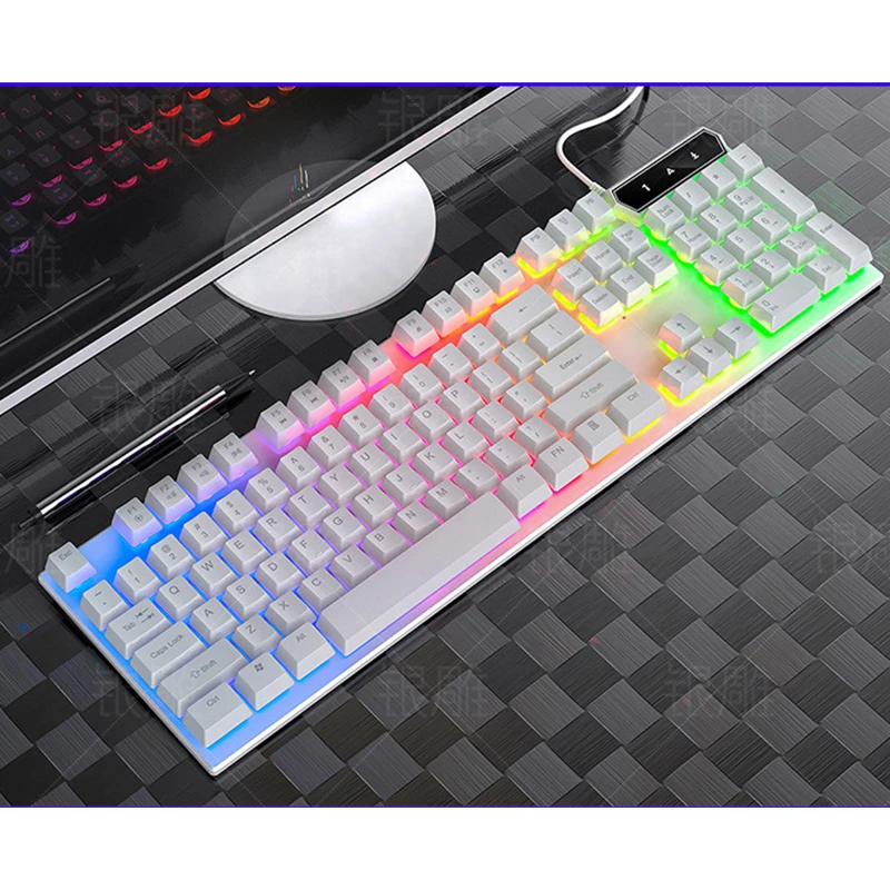 19keys antighosting gaming keyboard mechanical feeling backlit keyboard gamer keyboards with steel plate metal base laptop pc free global shipping