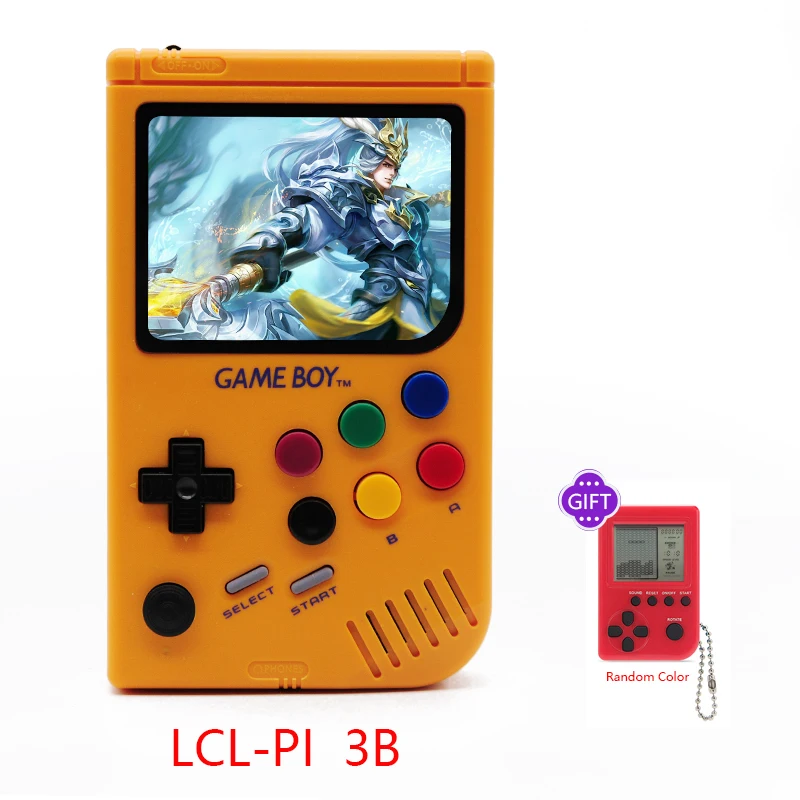 Новинка 2,0, ретро LCL Pi Boy Raspberry Pi для игры для мальчиков, видео игровая консоль, портативная Классическая портативная игровая приставка Raspberry Pi 3B/A - Цвет: Yellow 3B