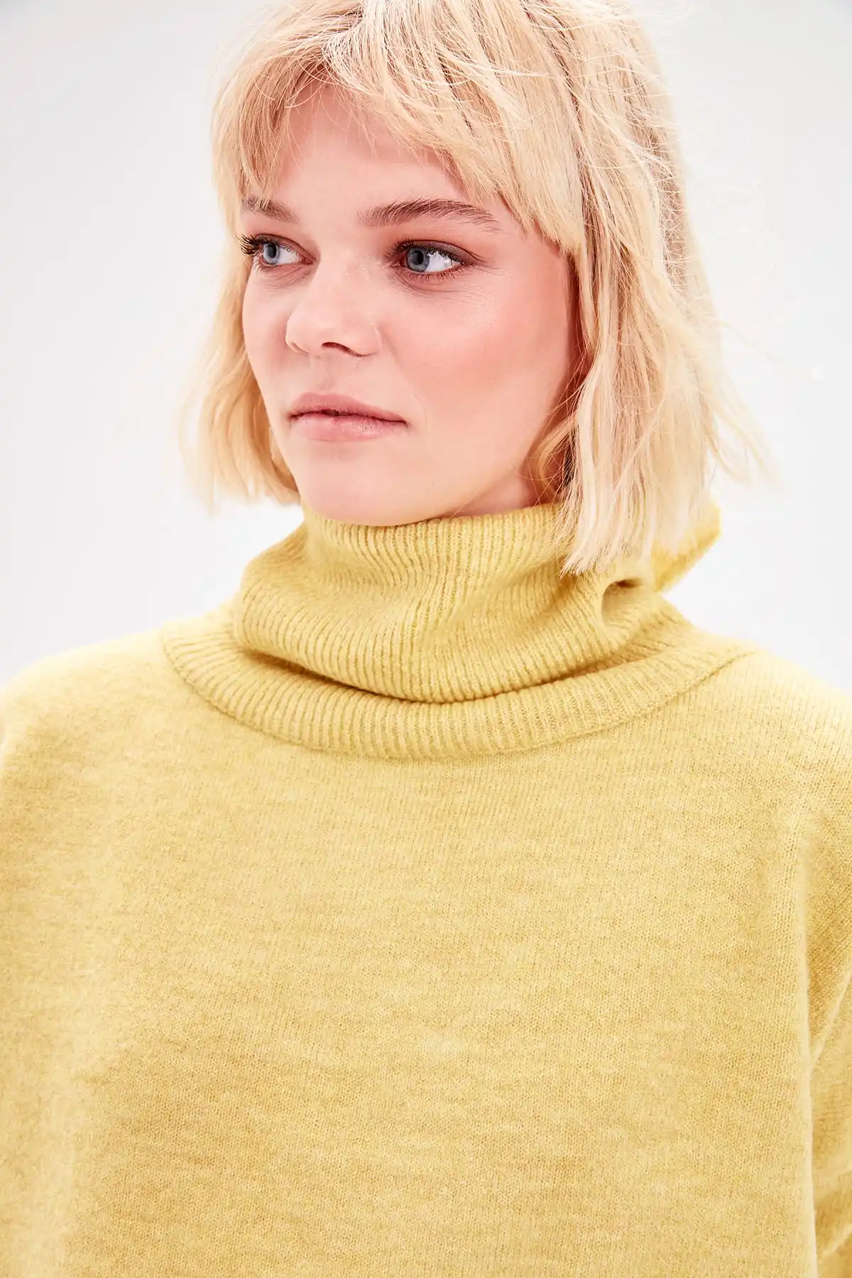 Trendyol WOMEN-Yellow Turtleneck Sweater TWOAW20NK0003 |