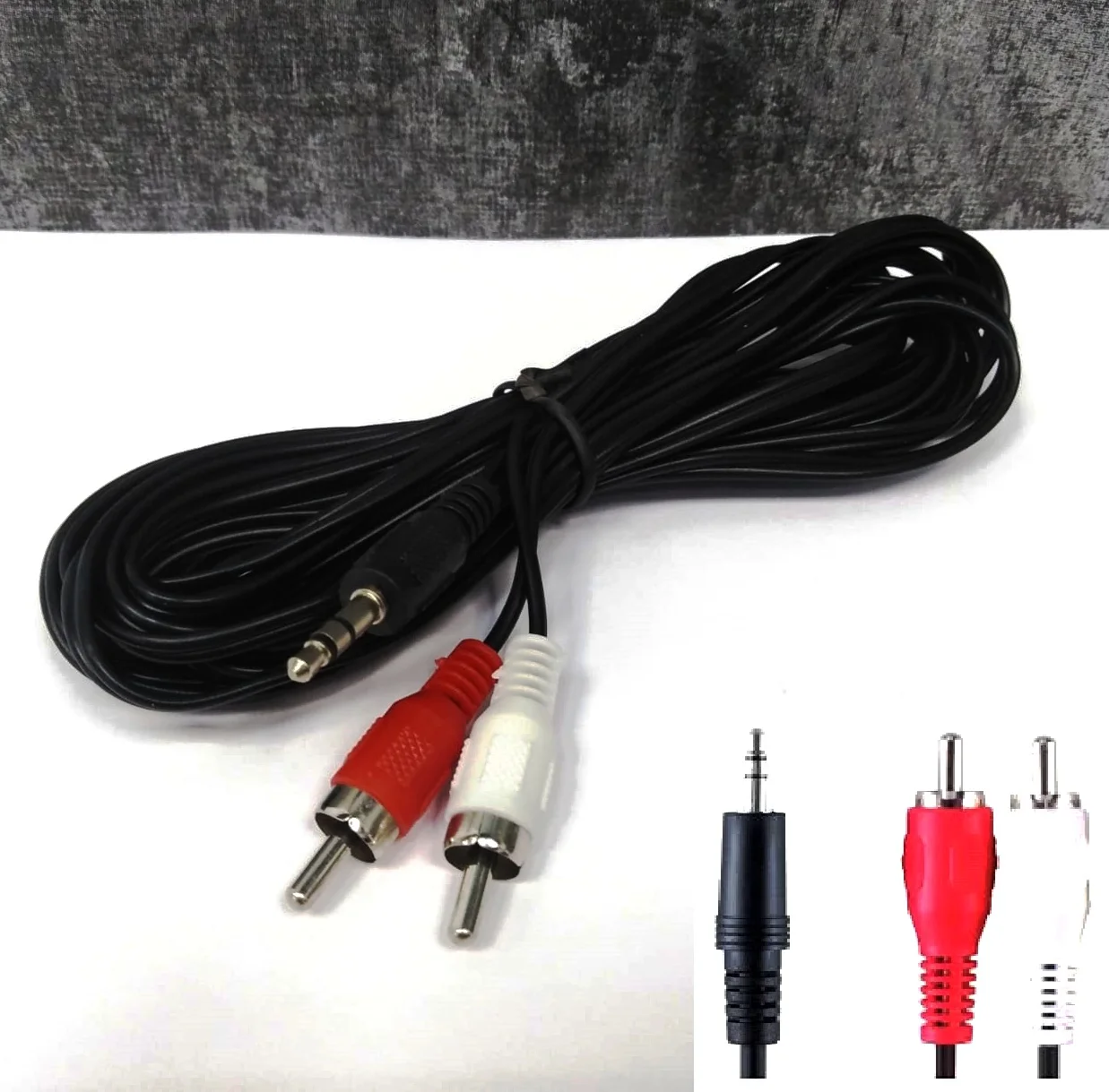 Aux 3.5 jack аудио кабель на RCA тюльпаны для смартфон плеер акустика усилитель колонки