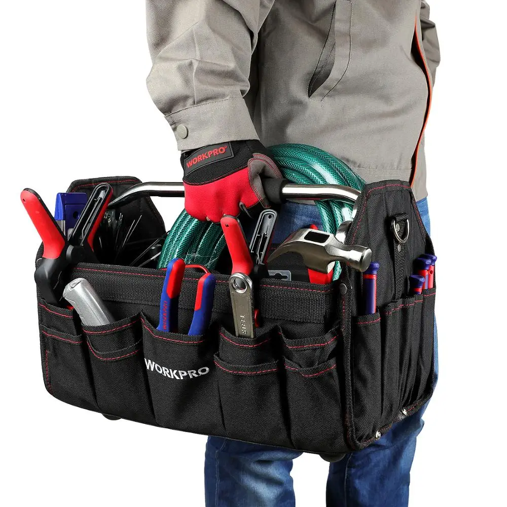 WORKPRO 1" 600D складная сумка для инструментов сумка на плечо сумка органайзер для инструментов сумка для хранения