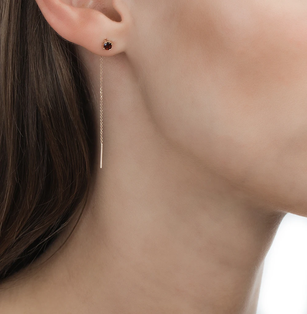 Золотые серьги с гранатом SUNLIGHT проба 585 | Украшения и аксессуары