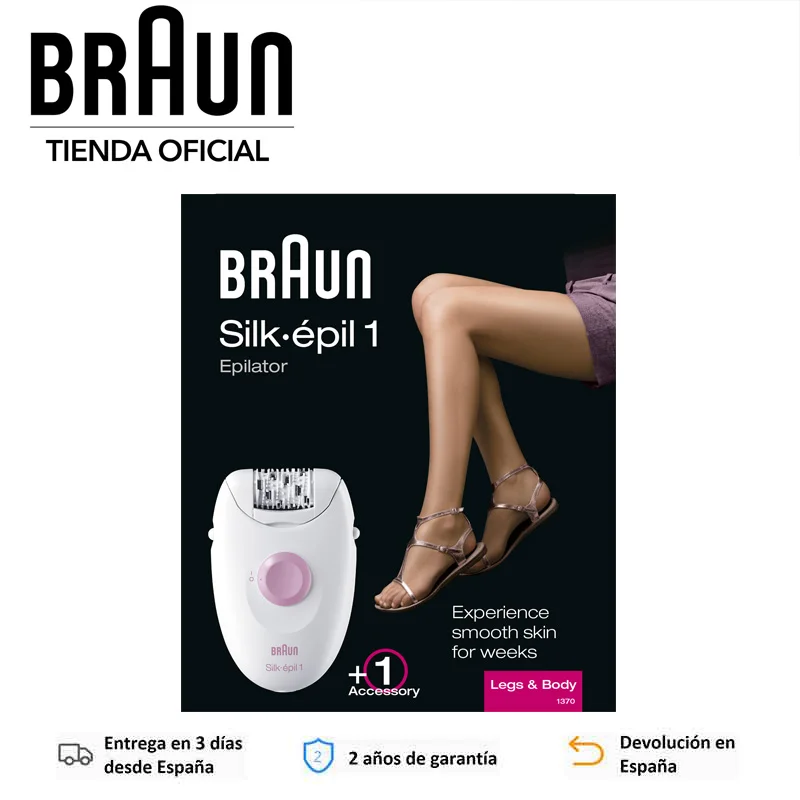 Электрический депилятор Braun Silk epil 1 370 женские наконечники для мягкого