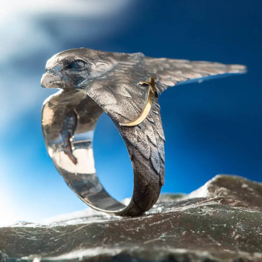 Женское серебряное ювелирное изделие Dirilis Ertugrul Gazi большие кольца Hawk шаблон