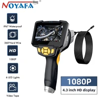 noyafa 8mm endoscope camera ip67 waterproof industrial borescope with 4 3 hd screen pipe inspection camera hard cable endoscope