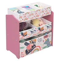 Children's Bookcase Storage Shelf Pink Toy Box 3