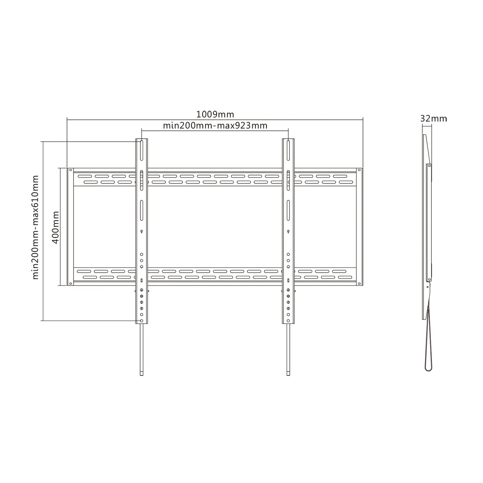 Soporte ТВ настенный фиксированный 32 мм VESA 900x600 Lp41130f-b | Электроника