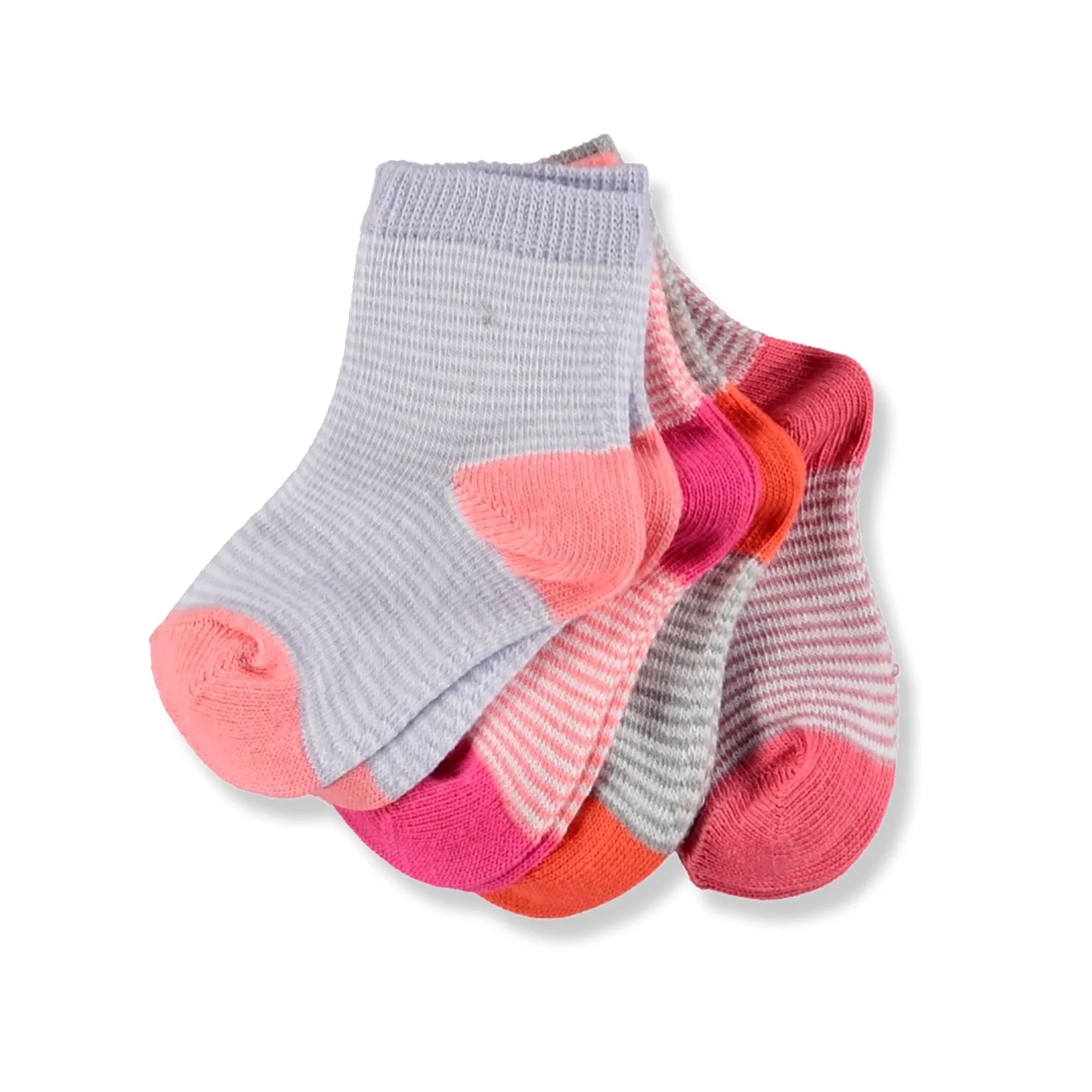 Ebebek HelloBaby/летние хлопковые носки в полоску для маленьких девочек 4 предмета| |