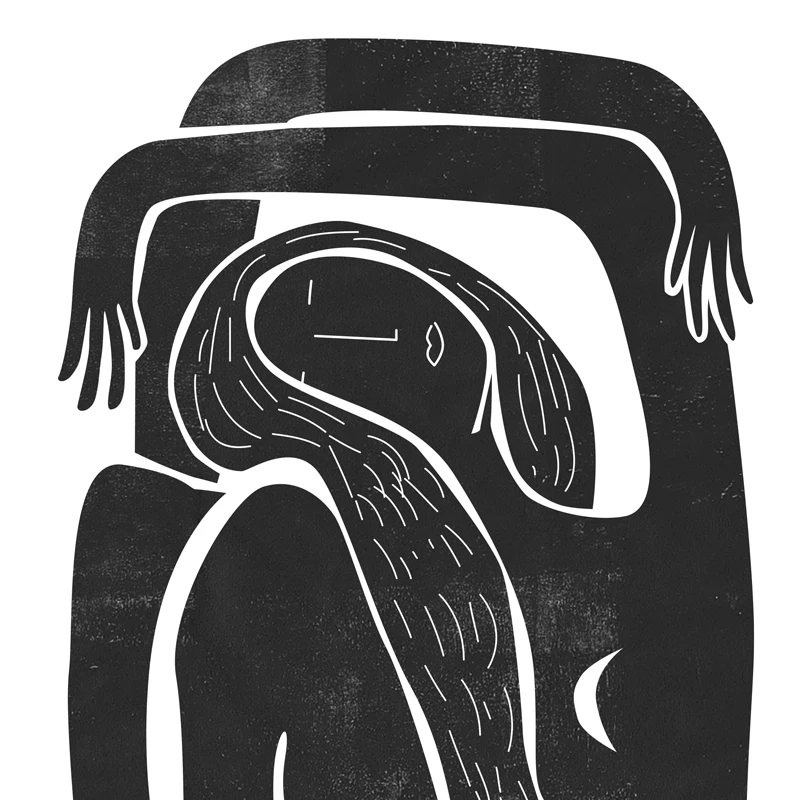 Черно-белая Минималистичная Женская портретная картина постеры с Луной в