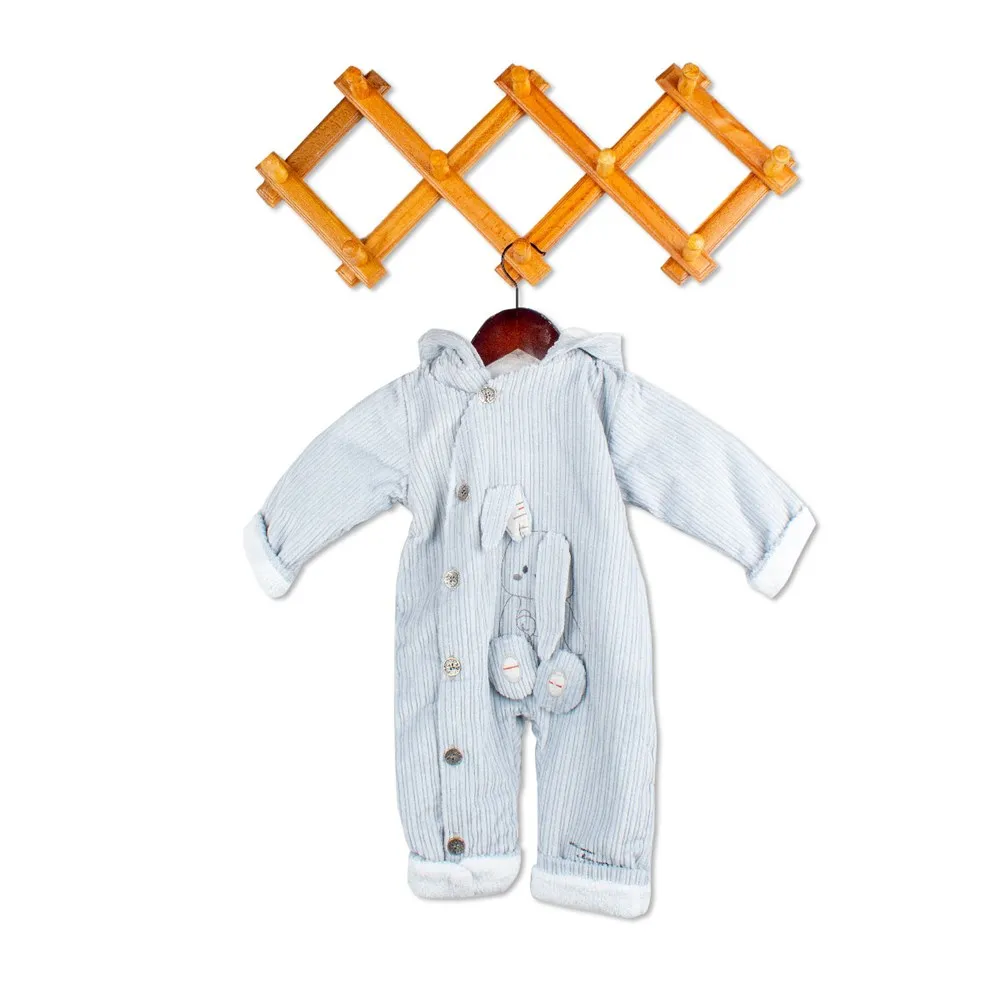 

Newborn Toddler Infant Baby Kids Children Pramsuit with Hood Striped and Rabbit Decorative Winter Autumn Jumpsuit 2 Colors