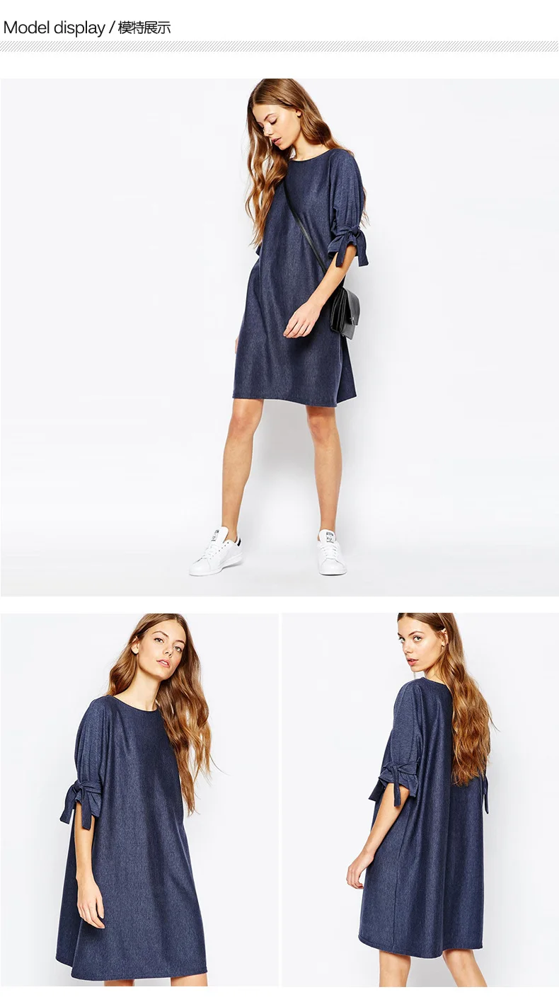 

Lady SHort Sleeve Round Neck Loose Dress Women Short Dress Dress