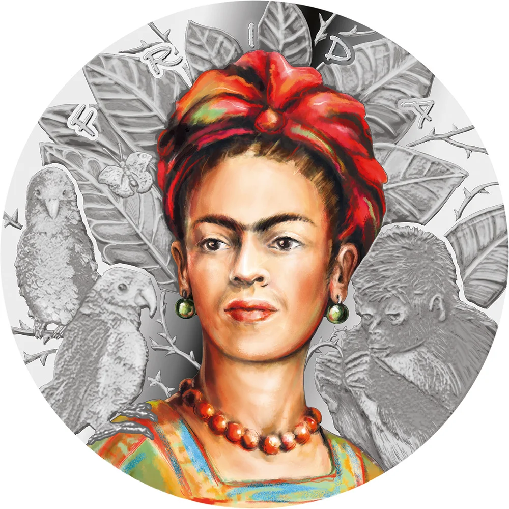 FRIDA KAHLO Legendary Woman 1 Oz Серебряная монета 1000 франков Камерун 2019|Безвалютные монеты| |