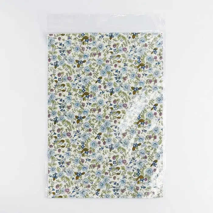 Ткань на клеевой основе Синие цветочки 21 х 30 см | Дом и сад