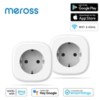 meross smart wifi plug with energy monitor euau standard outlet app remote control support alexa google home smartthings