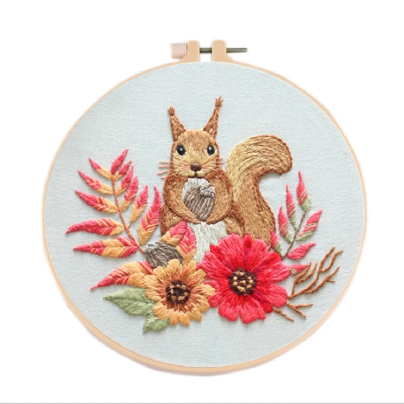 

Embroidery Kits, Midsummer Romance, Hoop, Thread, Contains Embroidery Materials and Tools, DIY Embroidery Kits for Beginner (C)