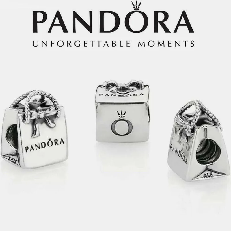 

New PANDORA Sterling Silver S925 Pendant Bracelet Necklace Bead Shopping Bag Purse Charm