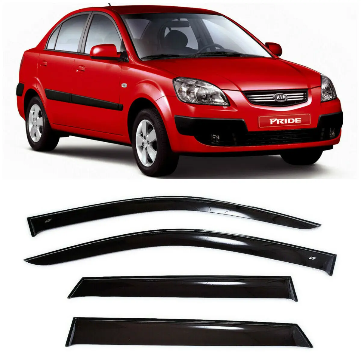 Дефлекторы окон Cobra Tuning K11005 на авто Kia Pride 2 ll Sd Sedan 2005 2011 4 шт./комп. ветровики от