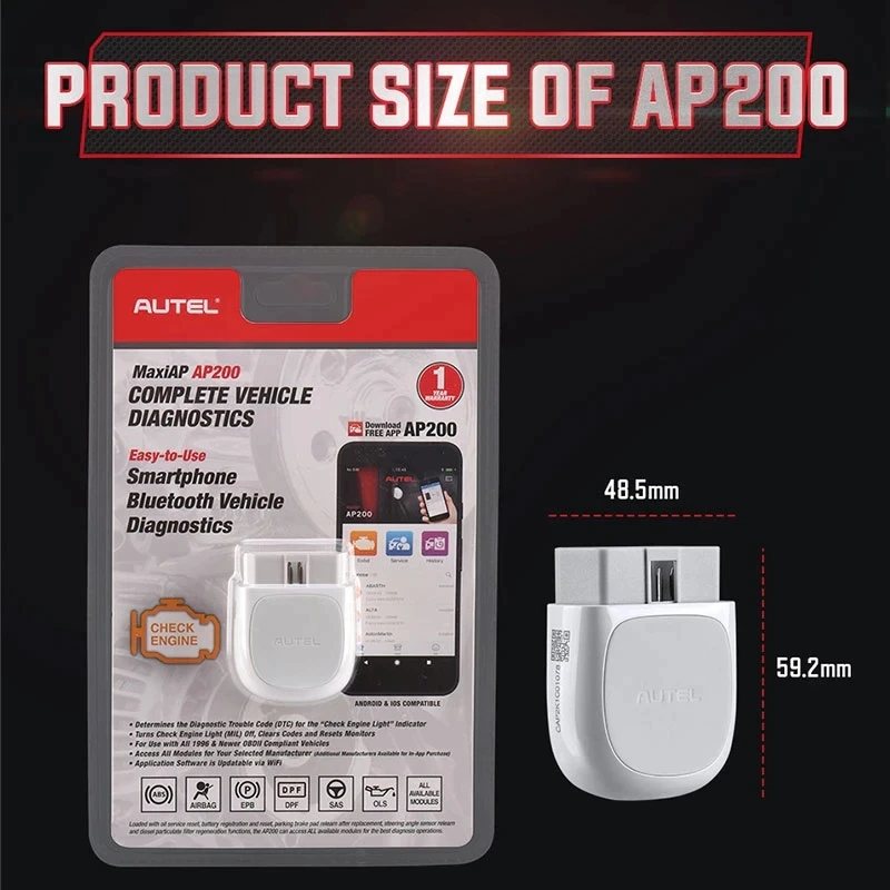 В наличии! Autel AP200 OBD2 сканер OBD OBDII автомобильный диагностический инструмент TPMS