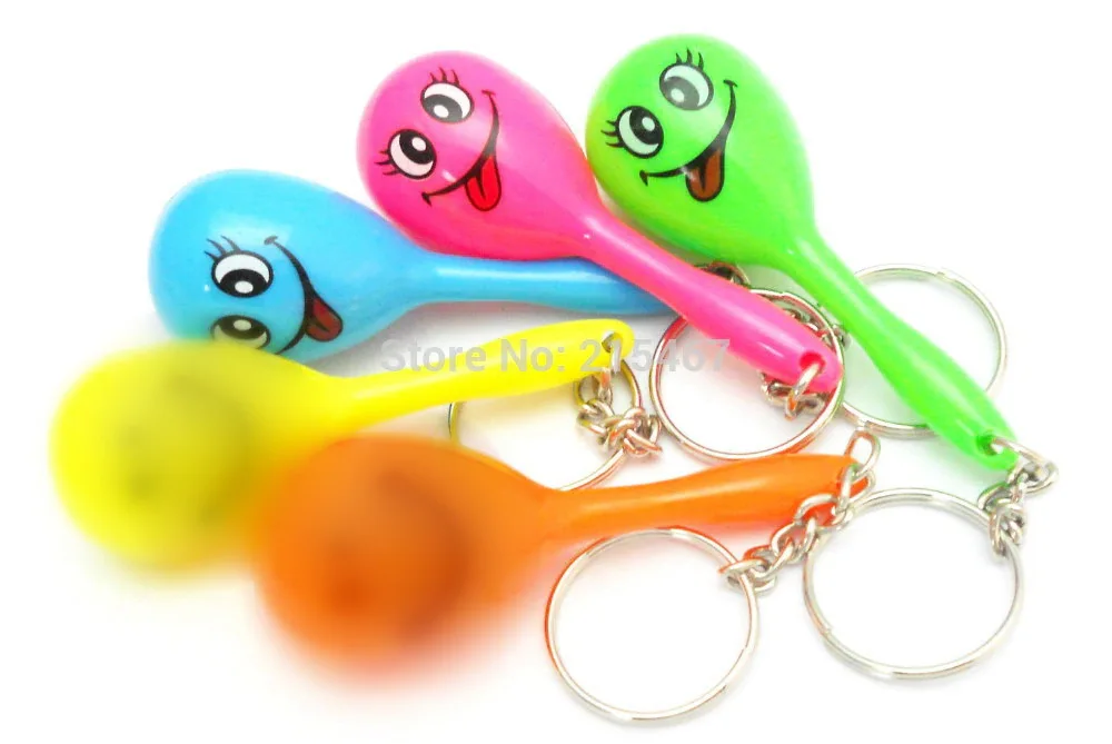 

12pc Key Ring Mini Maracas Noise Maker Kids Birthday Party Favor pinata toys Gift Novelty carnival gadget sourvenirs giveaways