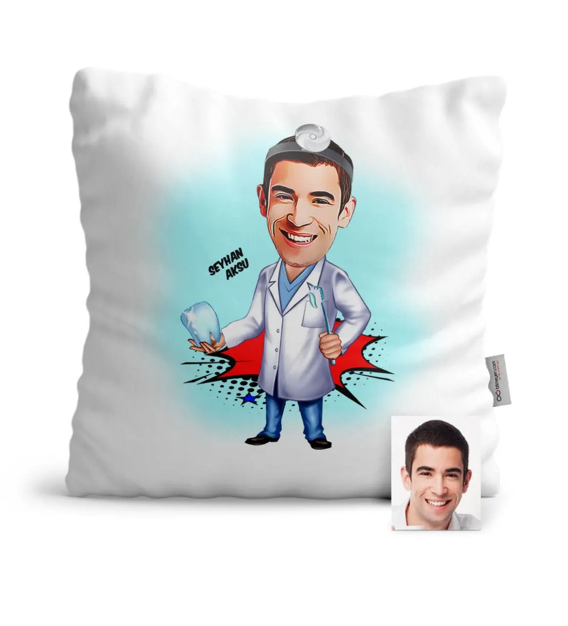 

Персонализированные Mr стоматолога мультфильм атласная Подушка-3