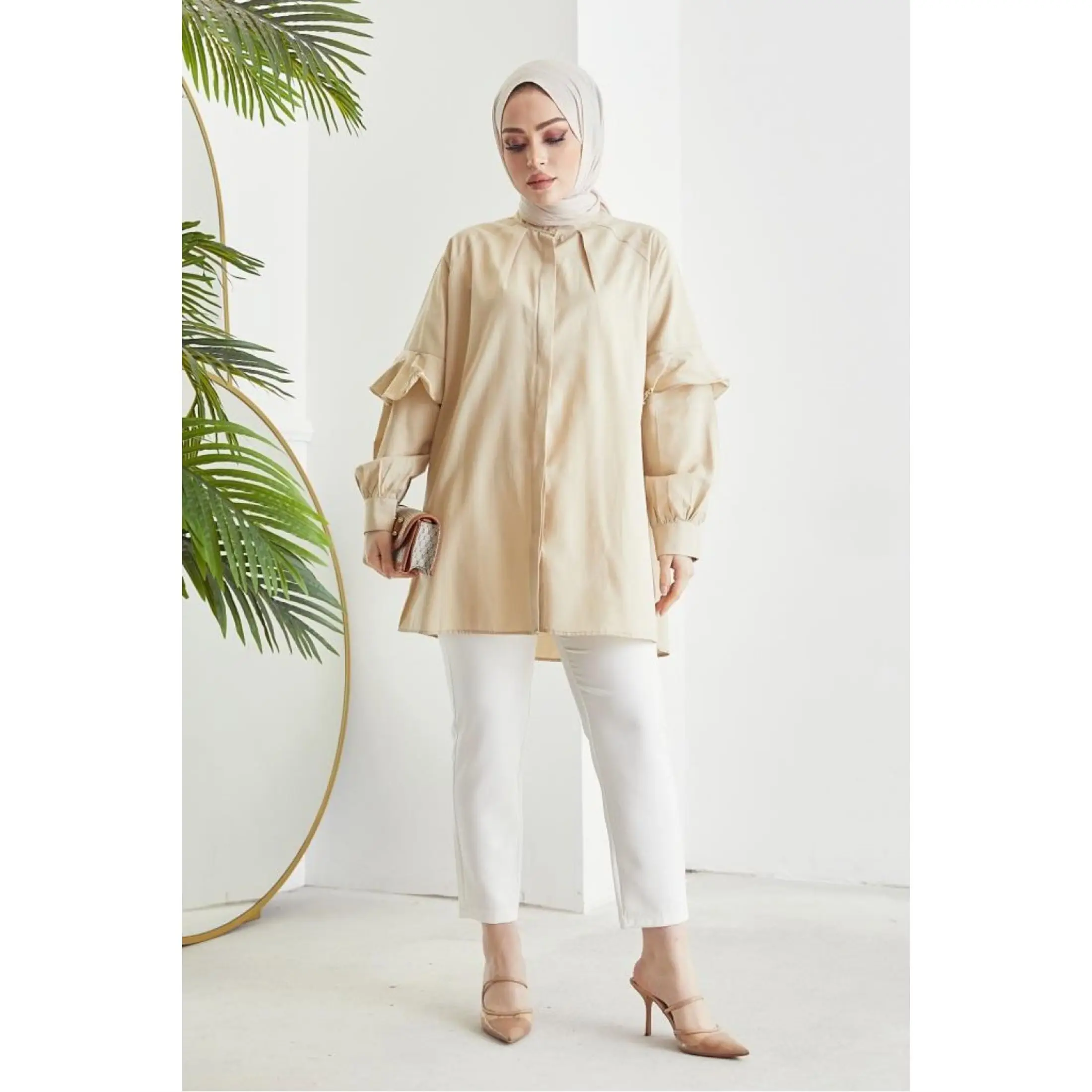 Muslim Tunic Women Long Sleeve Plus Size Tops Abaya Dubai Vintage Blouse Plaid Summer Spring Warm Shirt Skirts Clothes Ladie