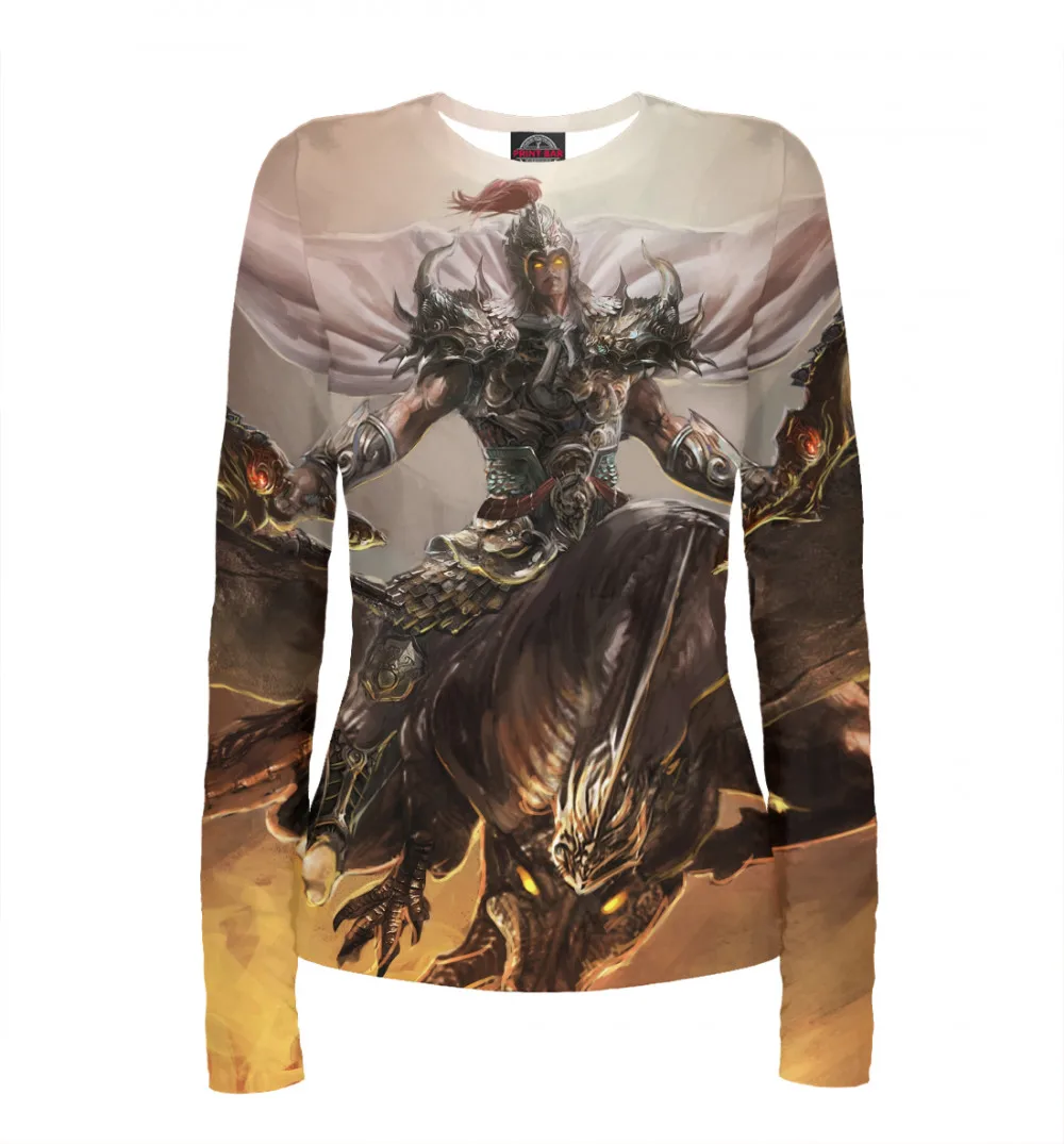Женский лонгслив Воин и дакон| |