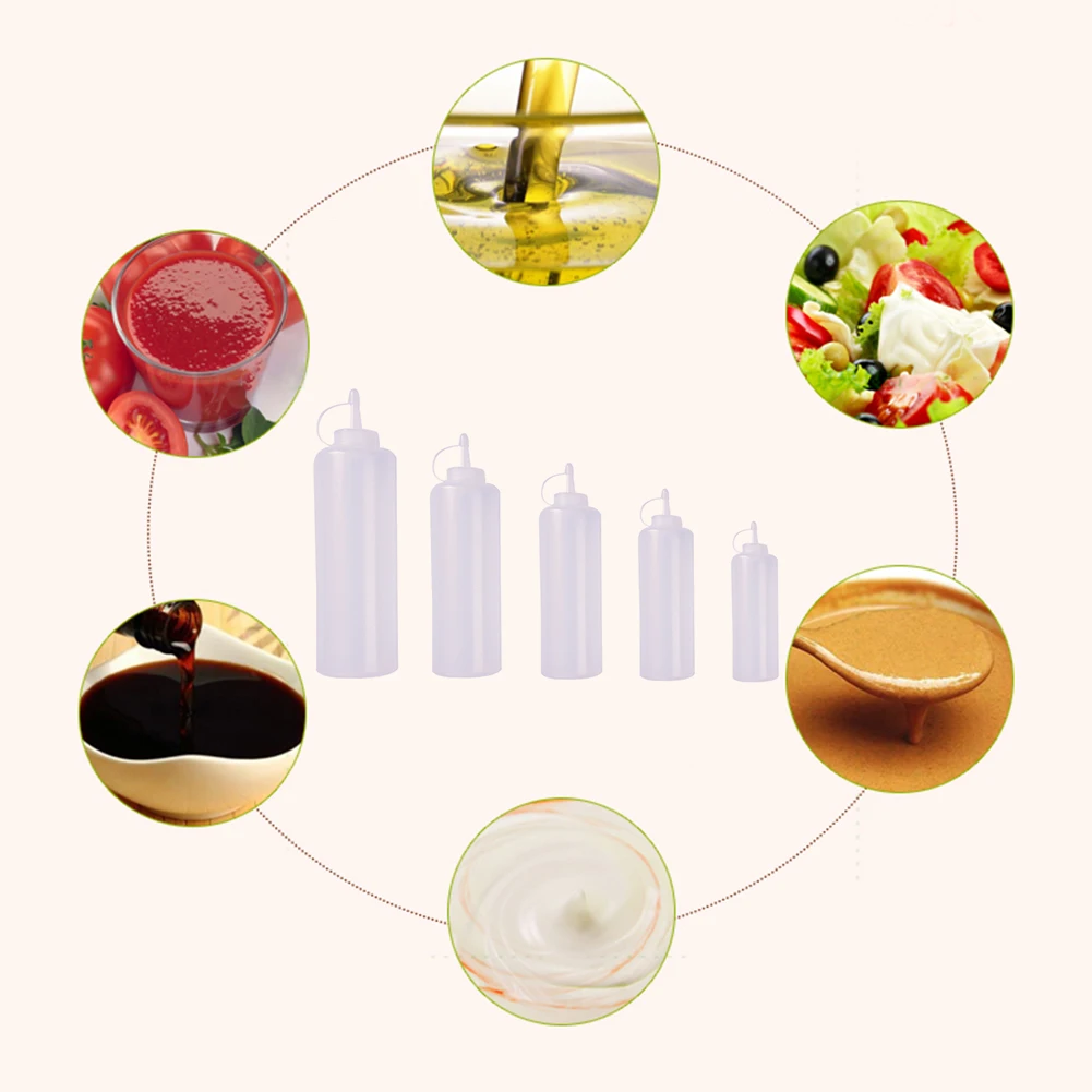 

Seasoning Bottle Salad Dressing Tomato Sauce Bottle 6oz-24oz Olive Oil Bottle Kitchen Storage Empty Bottles for Home and Picnic