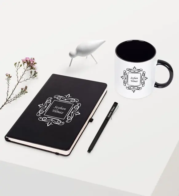 

Personalized mug notebook and pen
